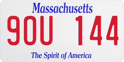 MA license plate 9OU144