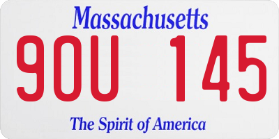 MA license plate 9OU145