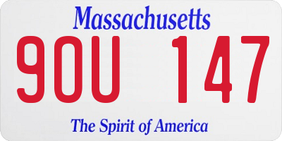 MA license plate 9OU147