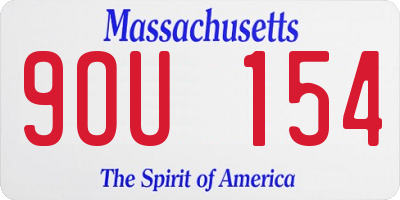 MA license plate 9OU154