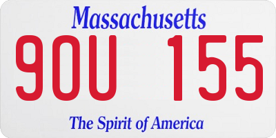 MA license plate 9OU155