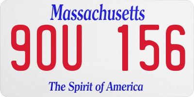 MA license plate 9OU156