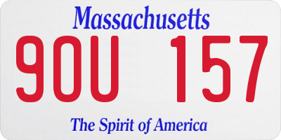 MA license plate 9OU157