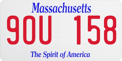 MA license plate 9OU158