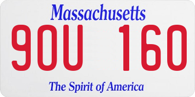 MA license plate 9OU160