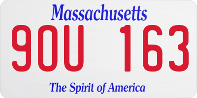 MA license plate 9OU163