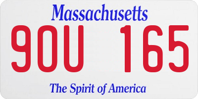 MA license plate 9OU165