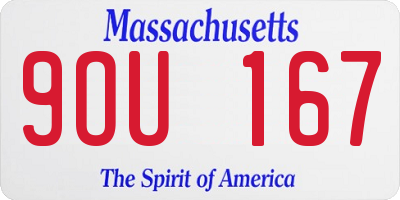 MA license plate 9OU167