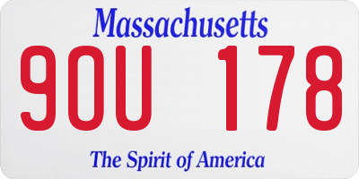 MA license plate 9OU178
