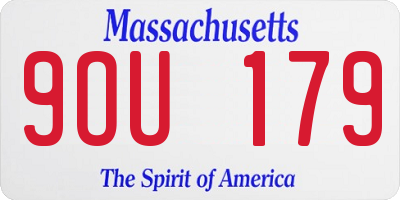 MA license plate 9OU179