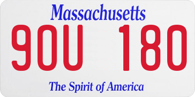MA license plate 9OU180