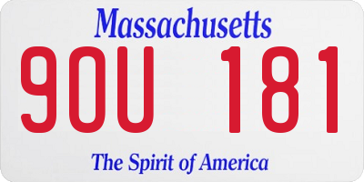 MA license plate 9OU181
