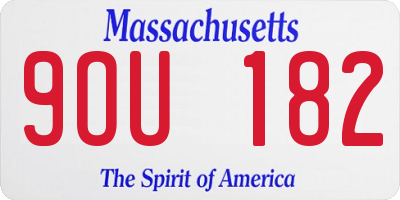 MA license plate 9OU182