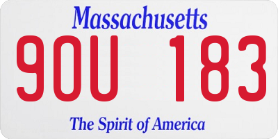 MA license plate 9OU183
