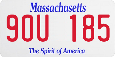 MA license plate 9OU185