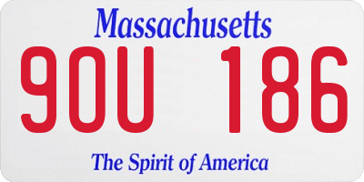 MA license plate 9OU186