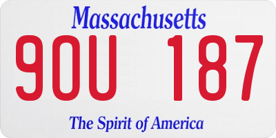 MA license plate 9OU187