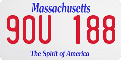 MA license plate 9OU188
