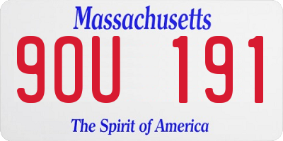 MA license plate 9OU191