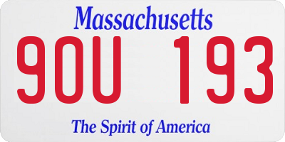 MA license plate 9OU193