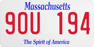 MA license plate 9OU194