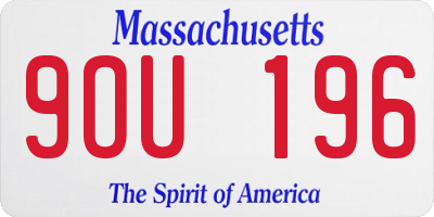 MA license plate 9OU196