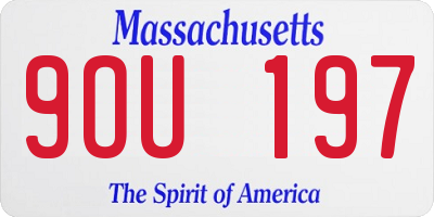 MA license plate 9OU197