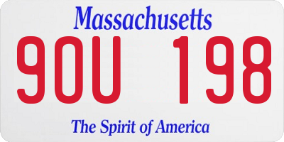MA license plate 9OU198