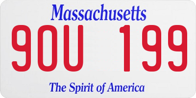 MA license plate 9OU199