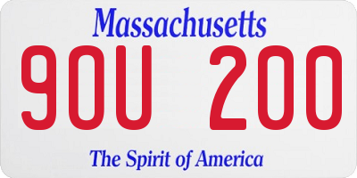 MA license plate 9OU200