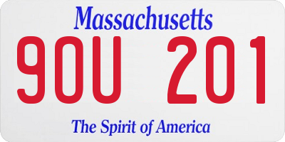 MA license plate 9OU201