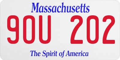 MA license plate 9OU202