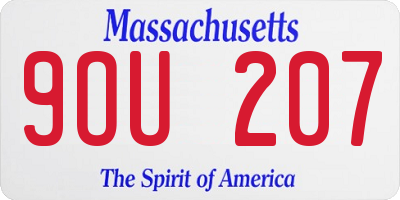 MA license plate 9OU207