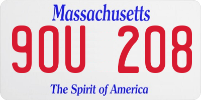 MA license plate 9OU208