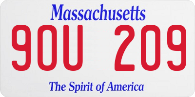 MA license plate 9OU209