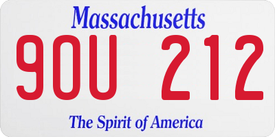 MA license plate 9OU212