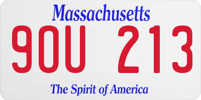 MA license plate 9OU213