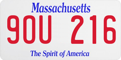 MA license plate 9OU216