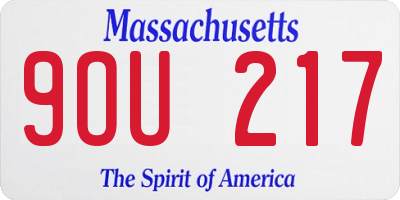 MA license plate 9OU217