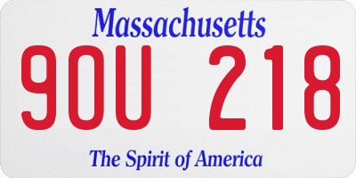 MA license plate 9OU218