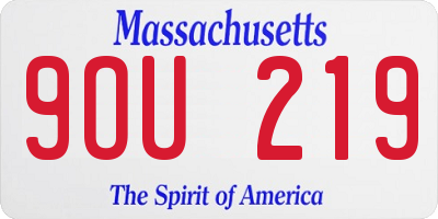 MA license plate 9OU219