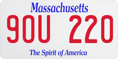 MA license plate 9OU220