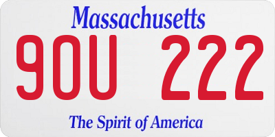 MA license plate 9OU222