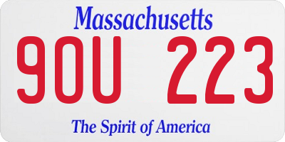 MA license plate 9OU223