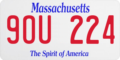 MA license plate 9OU224