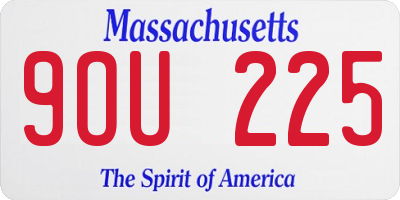 MA license plate 9OU225