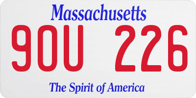 MA license plate 9OU226