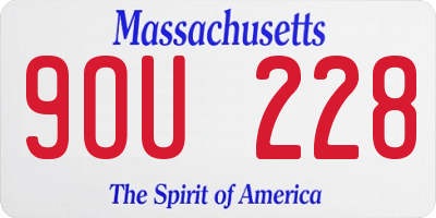 MA license plate 9OU228