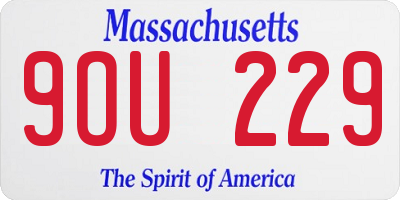 MA license plate 9OU229