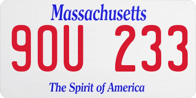 MA license plate 9OU233
